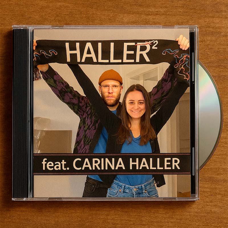 Release-CD von Haller feat. Carina Haller liegt auf dem Tisch.